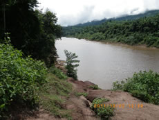 Sepon river flowing Laos and Vietnam. Laos opposite side.