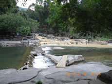 Spill soil flowing into a river