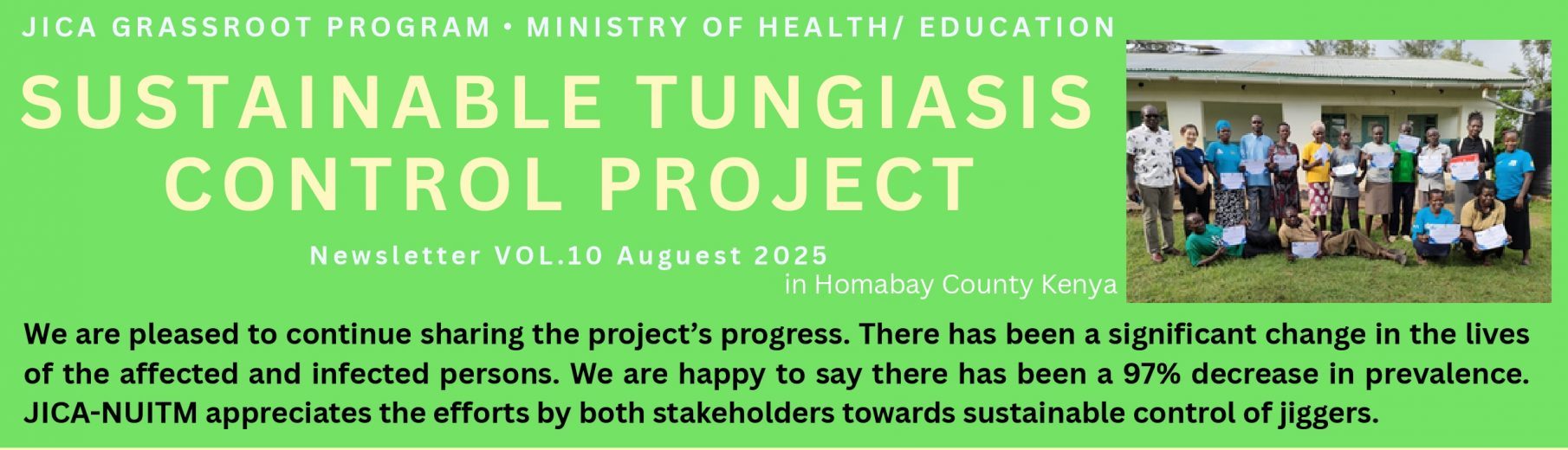 The 10th newsletter of JICA Grassroots Technical Cooperation Project “Sustainable Tungiasis Control Project”